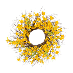 Glitzhome 24 in. H X 24 in. L Brown/Yellow Polyester Wreath