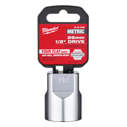 Milwaukee 26 mm X 1/2 in. drive Metric 6 Point Standard Socket 1 pc