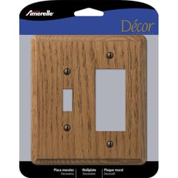 Amerelle Contemporary Brown 2 gang Wood Toggle Wall Plate 1 pk