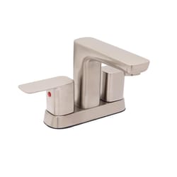 Huntington Brass Sevaun Satin Nickel Contemporary Centerset Bathroom Sink Faucet 4 in.