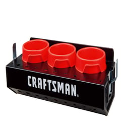 Craftsman Spray Can Shelf Magnetic Tray Metal/Poly Resin 3 compartments Black/Red