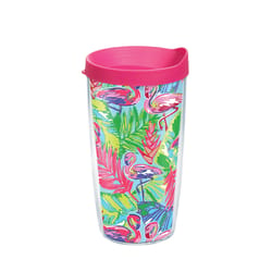 Tervis 16 oz Bright Flamingo Multicolored BPA Free Tumbler with Lid