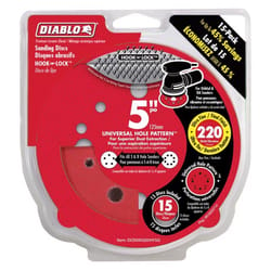 Diablo 5 in. Ceramic Blend Hook and Lock Sanding Disc 220 Grit Ultra Fine 15 pk