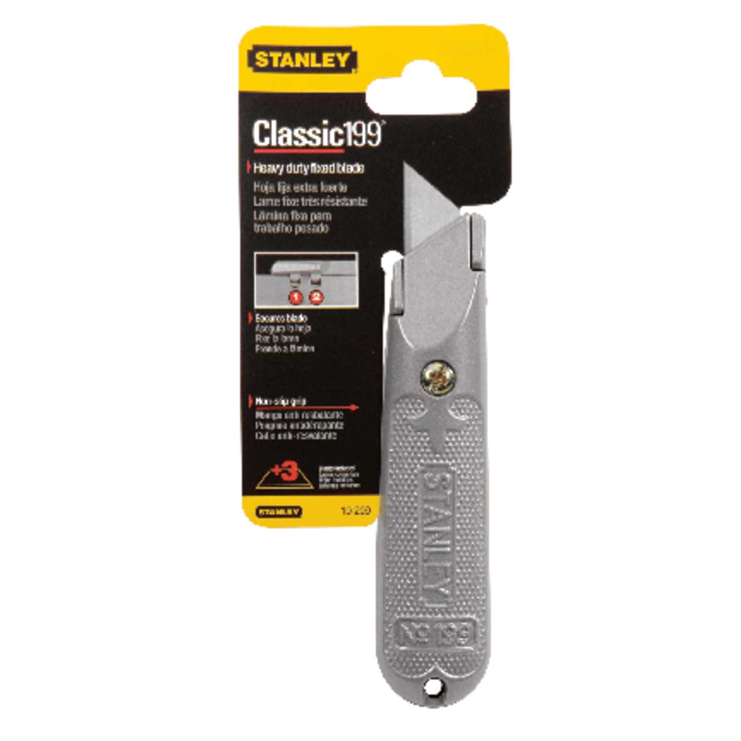 Stanley Classic 199 53/8 in. Fixed Blade Gray 1 pc. Utility Knife