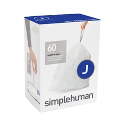 Simplehuman Custom Fit Code J 10.5 gal Trash Can Liners Drawstring 60 pk