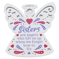 Reflective Words Sister 4 in. H X 0.25 in. W X 4 in. L Multicolored Wood Sentimental Hangers
