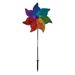 In The Breeze Multicolored Mylar 40 in. H Garden Stake Spinner