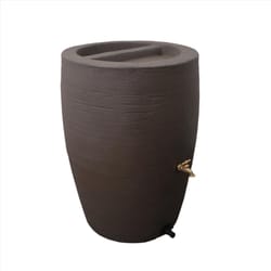 Algreen Athena Brown 50 gal Rain Barrel Polyethylene