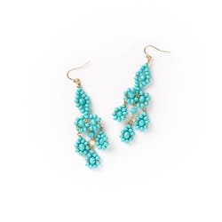 Matr Boomie Jatasya Women's Cascade Teal Earrings