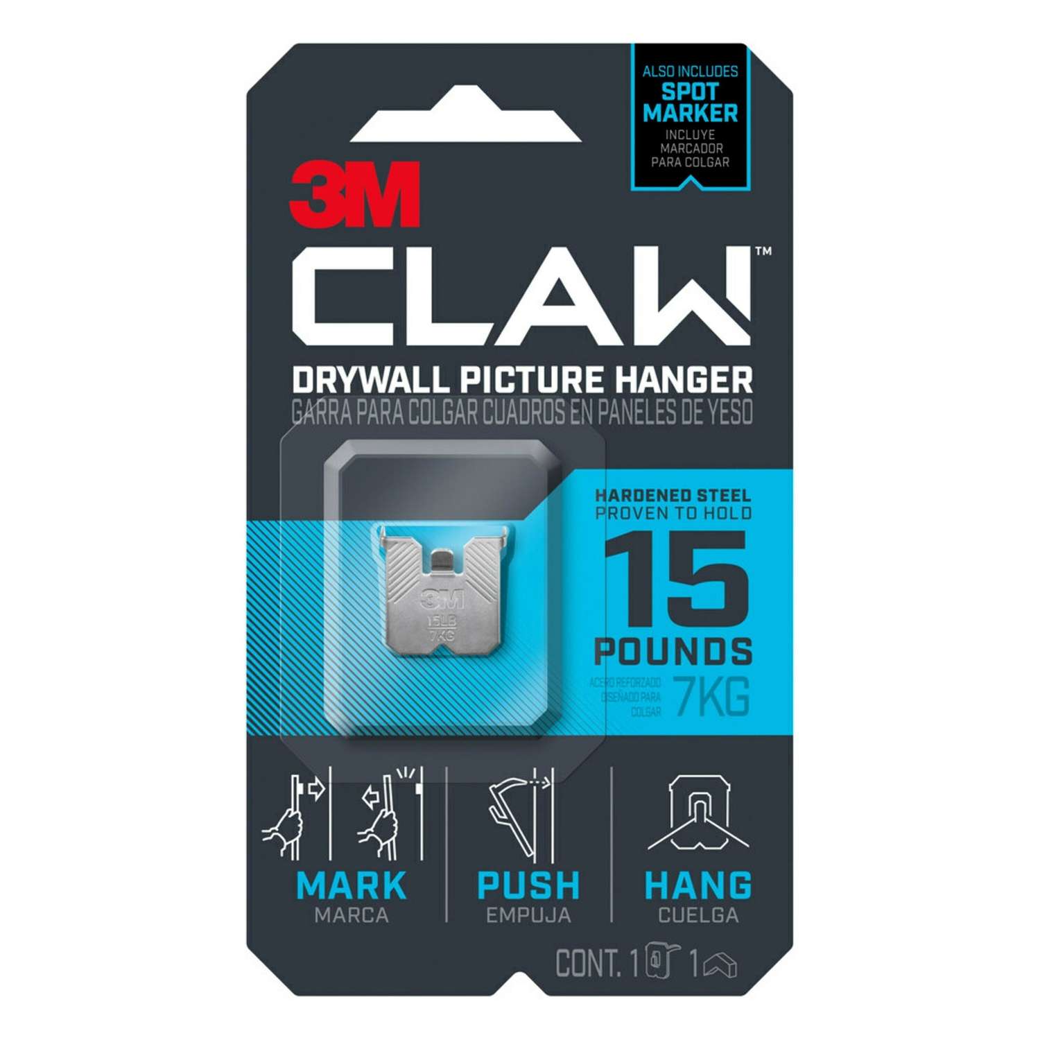 3M Claw Silver Drywall Picture Hanger 15 lb 1 pk Ace Hardware
