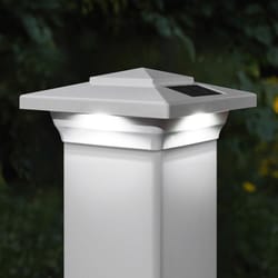 Classy Caps White Solar Powered 1 W LED Post Cap Light 1 pk