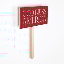 P Graham Dunn Multicolored Wood 12.5 in. H X 10 in. L X 1.5 in. W God Bless America Yard Sign