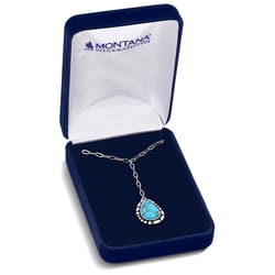 Montana Silversmiths Women's Prickly Pear Teardrop Silver/Turquoise Necklace