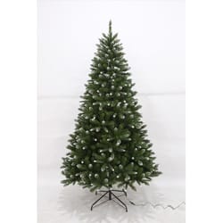 Celebrations 7-1/2 ft. Full LED 600 ct Frosted Aspen Fir Warm White and Multi Color LED Color Changi