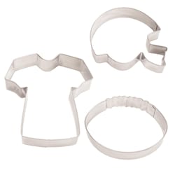 R&M International Corp International Football Cookie Cutter Set Silver 3 pc