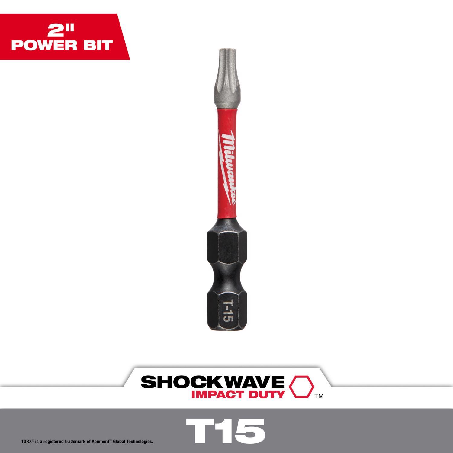 Photos - Drill Bit Milwaukee Shockwave Torx T15 X 2 in. L Screwdriver Bit Steel 1 pc 48-32-4483 