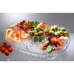 Prodyne Appetizers On Ice Clear Acrylic Flip Lid Appetizer Tray