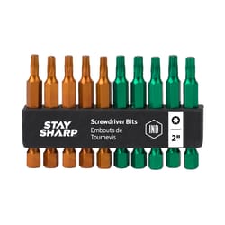 Stay Sharp Torx T20(5),T25(5) X 2 in. L Colored Coded Screwdriver Bit 10 pk