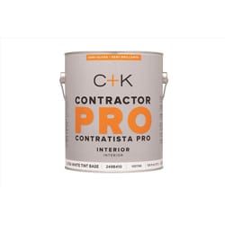 C+K Contractor Pro Semi-Gloss Tint Base Ultra White Base Paint Interior 1 gal