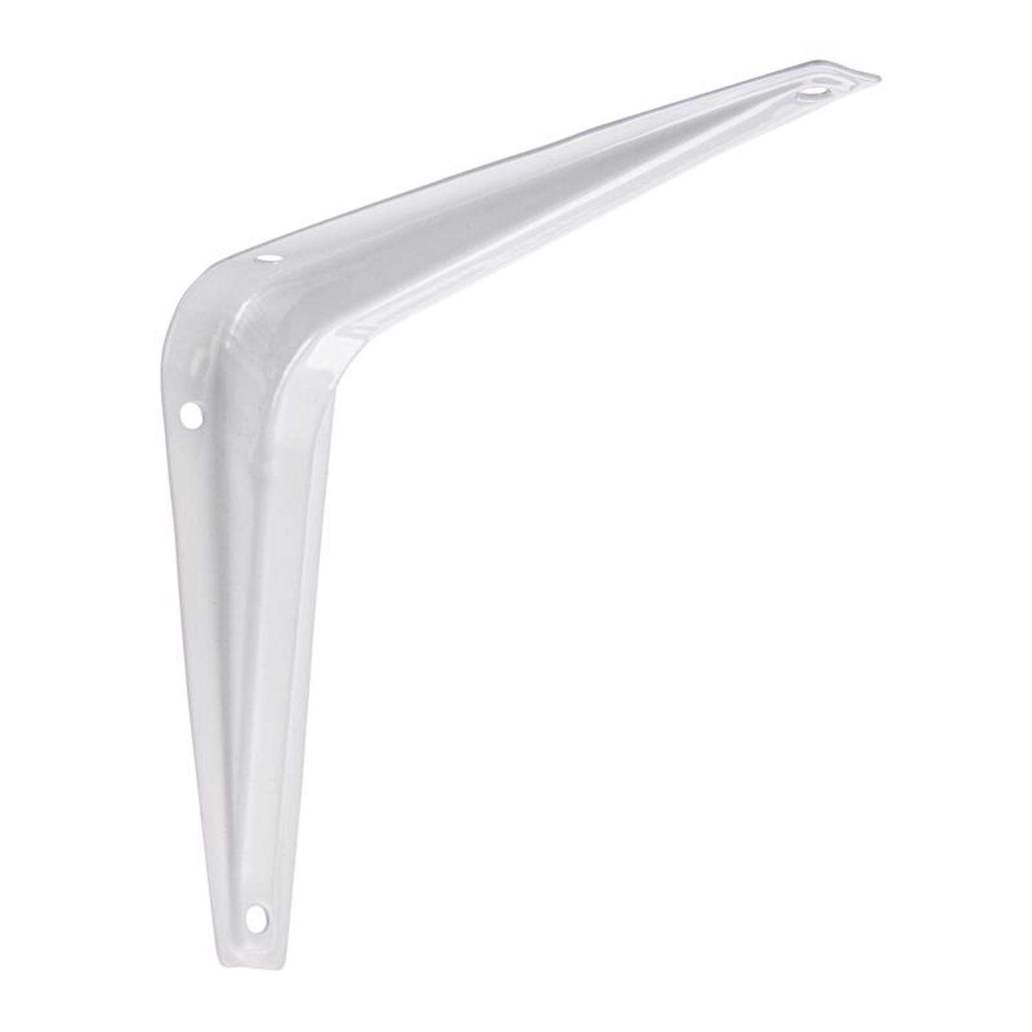 Hampton White Steel Shelf Bracket 18 Ga. 6 in. L 100 lb - Ace Hardware