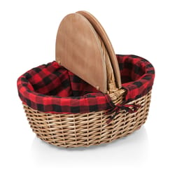 Picnic Time Black/Red Wicker Picnic Basket