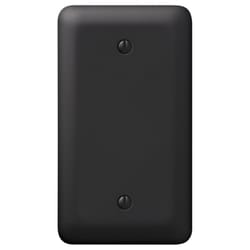 Amerelle Devon Matte Black 1 gang Stamped Steel Blank Wall Plate 1 pk