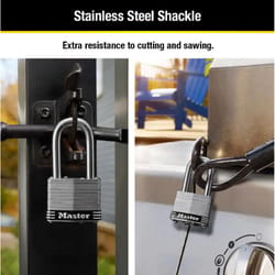 Master Lock 5SSKAD Stainless Steel 2 in. W Stainless Steel 4-Pin Tumbler Padlock Keyed Alike