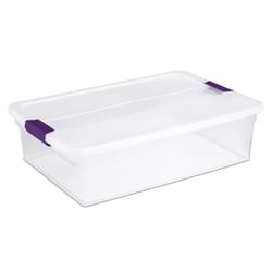 Sterilite 32 qt Clear Latch Storage Box 6.5 in. H X 16.375 in. W X 23.625 in. D Stackable