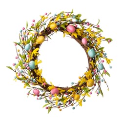 Glitzhome Easter Egg Wreath Foam/Iron/Paper/PE/Rattan 1 pc