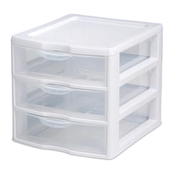 Sterilite 1.6 cu ft Clear/White Drawer Organizer 6.875 in. H X 7.25 in. W X 8.5 in. D Stackable