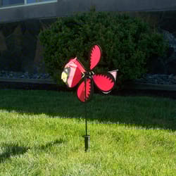 In The Breeze Multicolored Nylon 23 in. H X 12 in. L X 17 in. W Cardinal Garden Stake Spinner