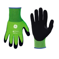 General Electric Unisex Dipped Gloves Black/High-Vis Green M 1 pair