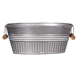 Robert Allen 9 in. H X 12 in. W X 6 in. D Metal Tub Planter Galvanized