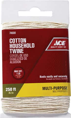 Ace 250 ft. L White Twisted Cotton Twine