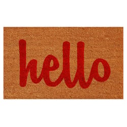 Home & More 1.42 W X 2.42 L Multi-color Hello Script Coir Door Mat