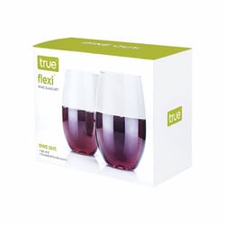 True Flexi Dine Out 8 oz Clear Plastic Stemless Wine Glass