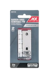 Ace 1.1 in. W X 2 in. L Stainless Steel Stainless Steel Narrow Hinge 2 pk