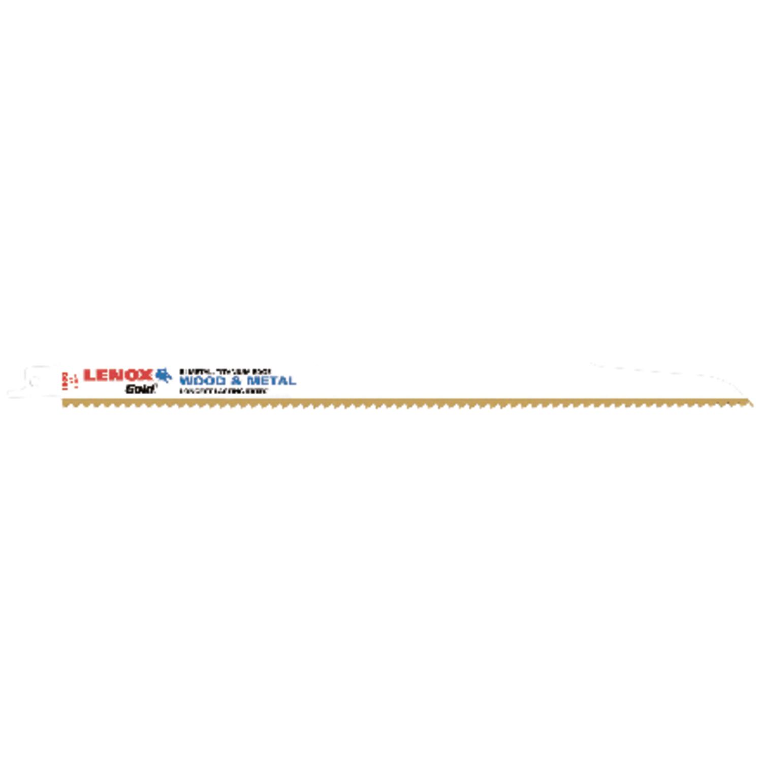 Photos - Jigsaw Blade Lenox Gold 12 in. Bi-Metal Reciprocating Saw Blade 6 TPI 5 pk 21061156GR 