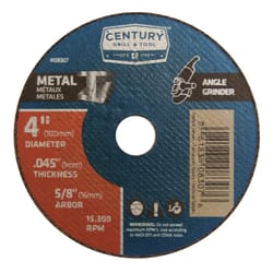 Century Drill & Tool 4 in. D X 5/8 in. Aluminum Oxide A36T Cutting/Grinding Wheel 1 pc
