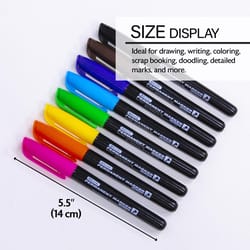 Bazic Products Bright Colors Assorted Fine Tip Permanent Marker 8 pk
