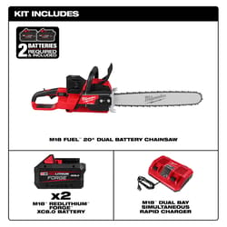 Milwaukee M18 FUEL 2827-22 Dual Battery 20 in. Battery Chainsaw Kit (Battery & Charger)