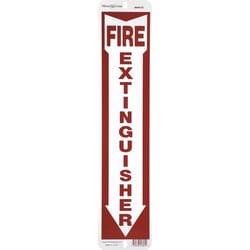 HILLMAN English Red/White Fire Extinguisher Sign 18 in. H X 4 in. W