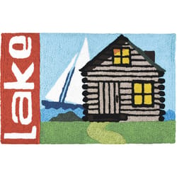 Jellybean 20 in. W X 30 in. L Multi-Color Lake Cabin Polyester Accent Rug