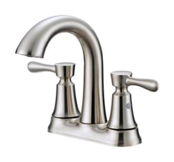 OakBrook Brushed Nickel Modern Two-Handle Bathroom Sink Faucet 4 in.