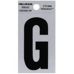 Hillman 2 in. Reflective Black Vinyl Self-Adhesive Letter G 1 pc