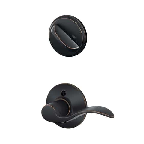 Schlage Modern Aged Bronze Handleset Left Handed Schlage Modern Aged Bronze Handleset Left Handed
