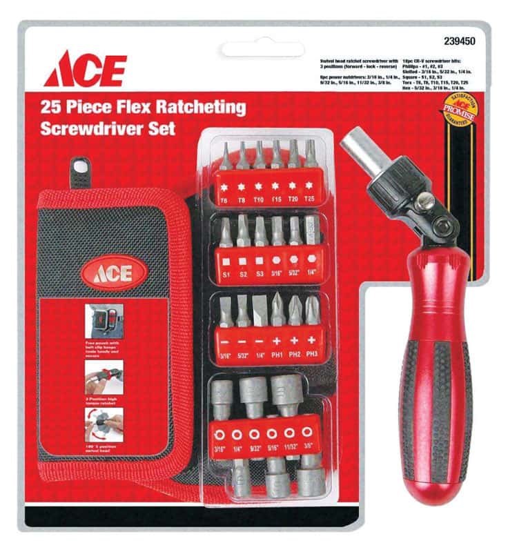  Ace  25 pc  Flex Screwdriver Set Ace  Hardware 