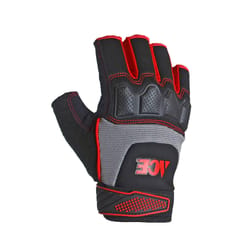 Ace Men's Indoor/Outdoor Fingerless Work Gloves Black and Gray XL 1 pair