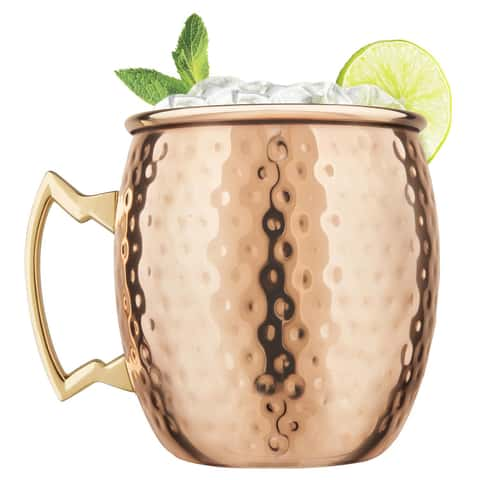 Hammered Copper Moscow Mule Mug 16oz with Brass Handle, The Original, Copper  Mug Co.