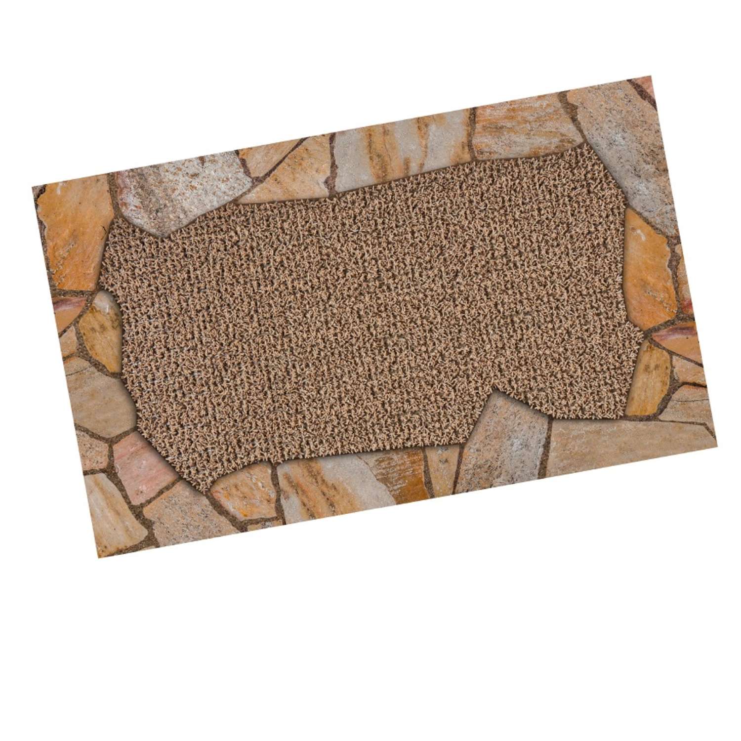 GrassWorx Lancaster Jute Brown Polyethylene/Rubber Nonslip Door Mat 30